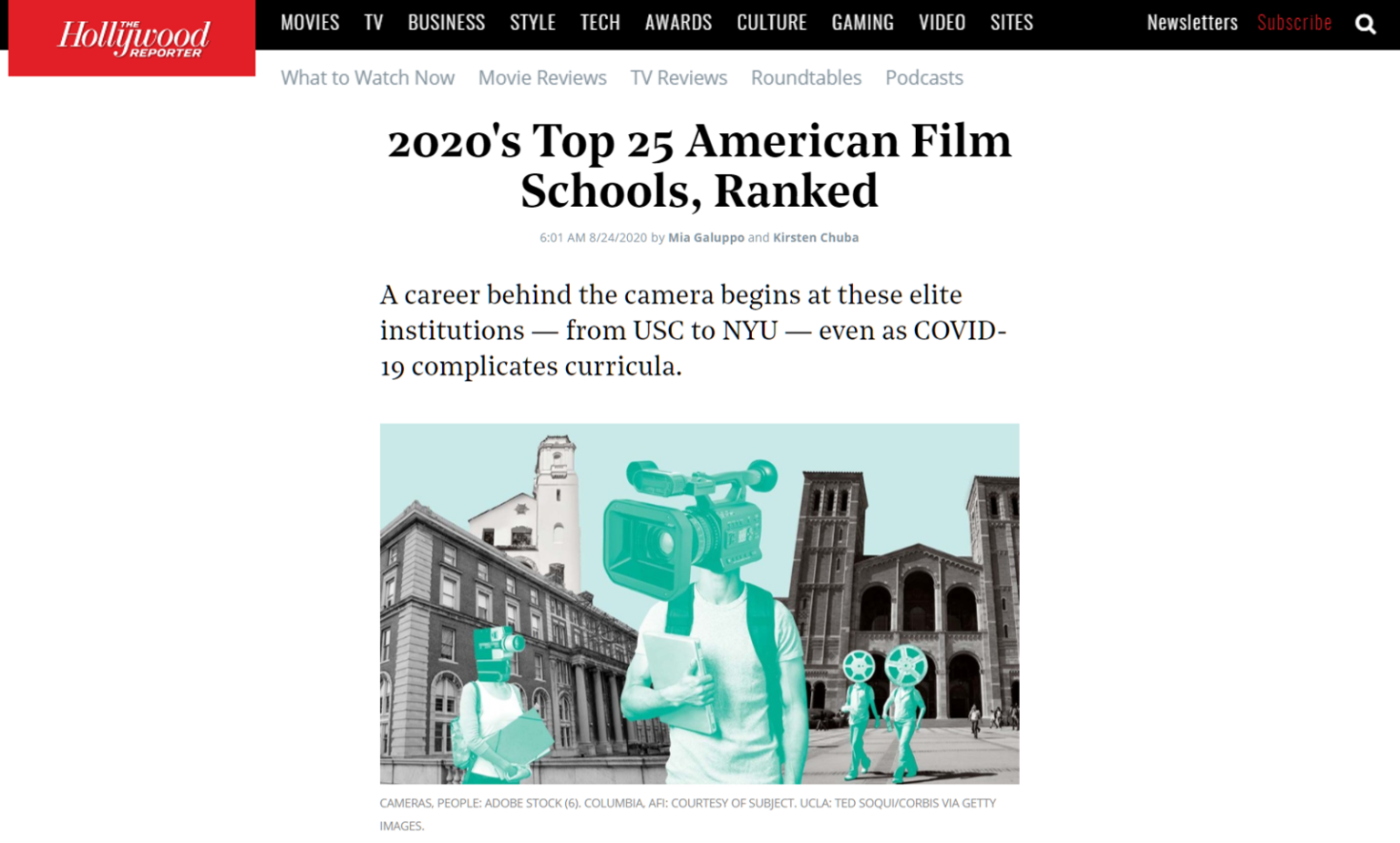 CalArts Among The Hollywood Reporter’s Top 25 American Film Schools of 2020