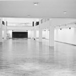 black and white image of CalArts main gallery